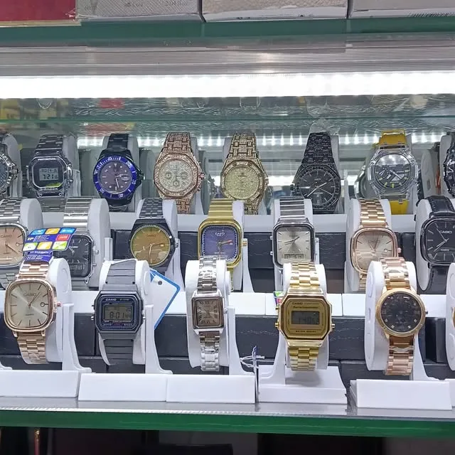 Watches on display in the shop window